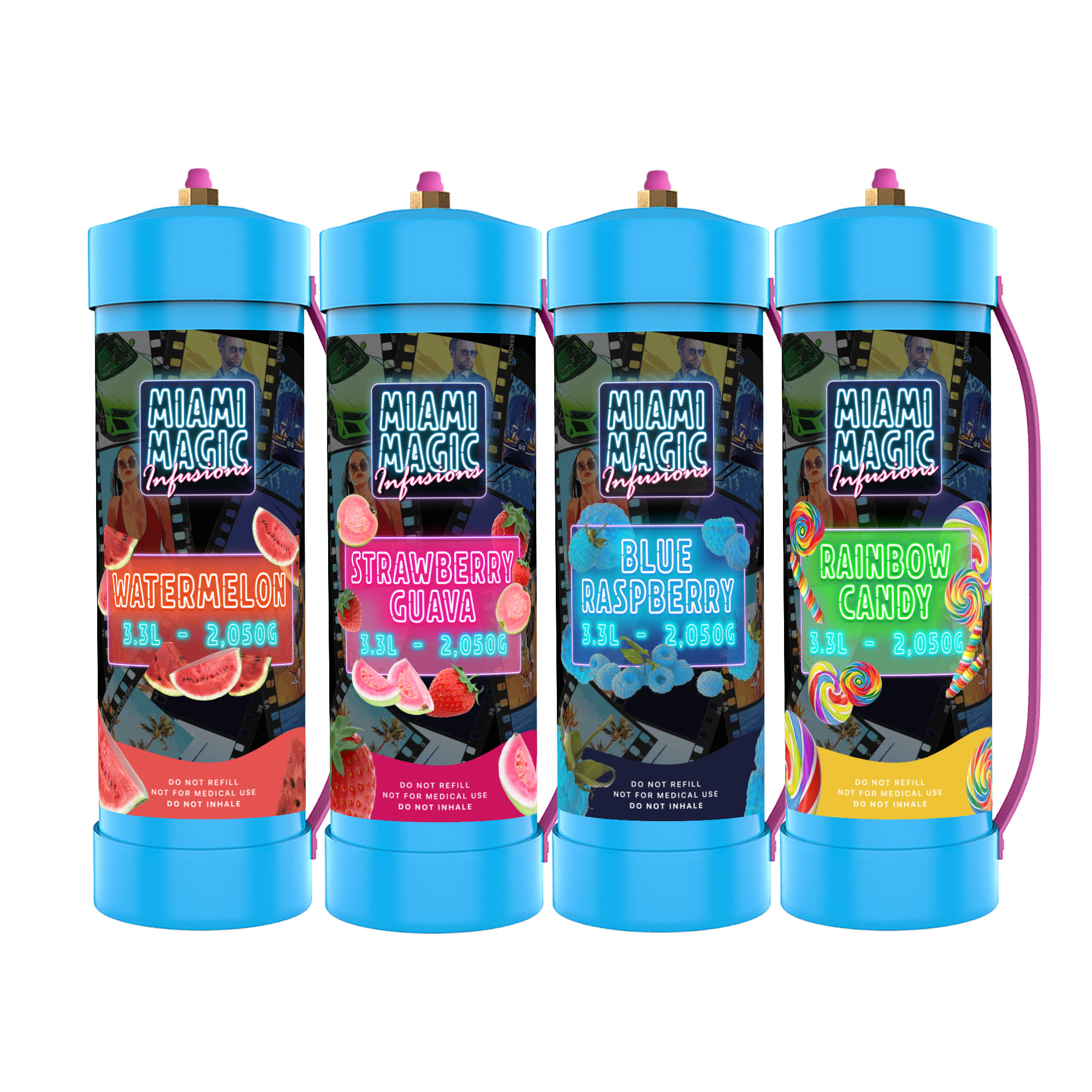 Miami Magic 2050 g / 3.3 L Flavored Cream Charger Canisters